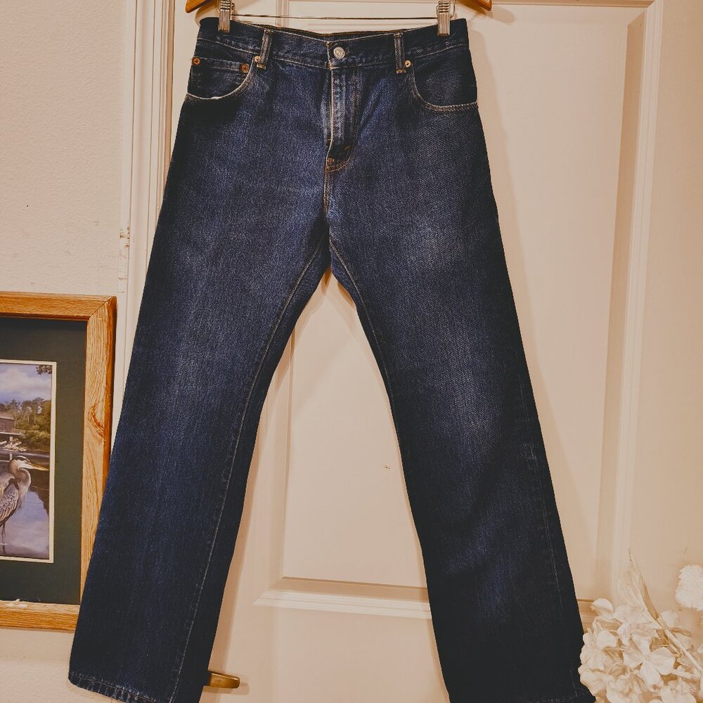 Levi's Men's 517 Bootcut Mid Rise Regular Fit Boot Cut Jeans - Dark Stonewash - Picture 2 of 10